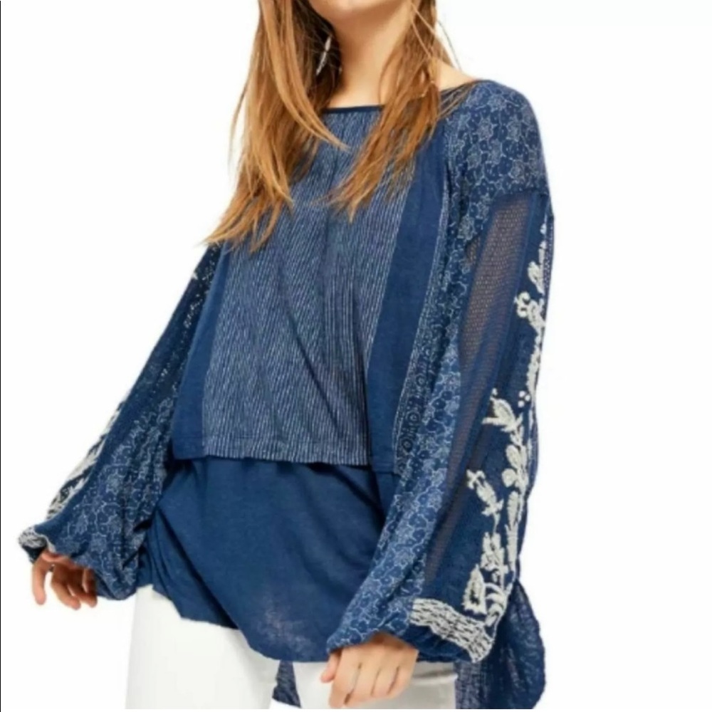 SOLD-NWT Free People Indigo Dreams Tunic Top